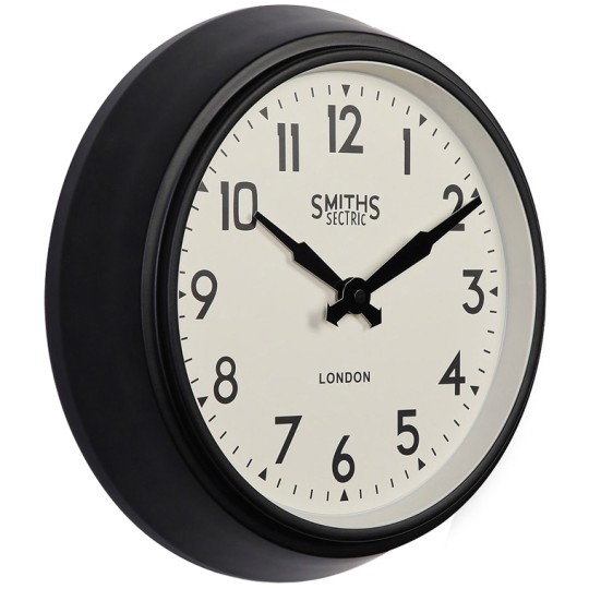 Smiths Replica Black Wall Clock